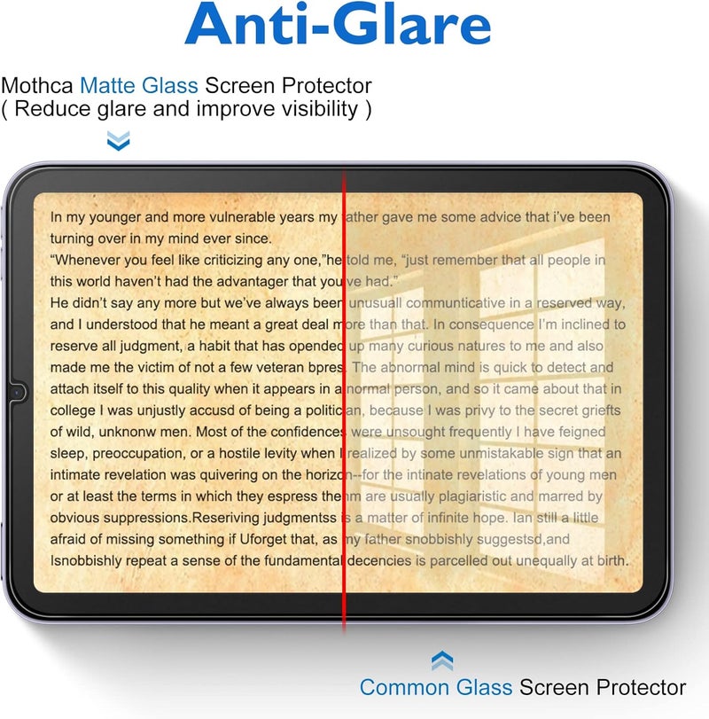 Mothca 2 Pack Matte Glass Screen Protector for iPad Mini 8.3” A17 Pro (2024) & Mini 6 (2021) with Alignment Frame, Anti-Glare & Anti-Fingerprint Tempered Glass Film for iPad Mini 7/6, Smooth as Silk - Image 3